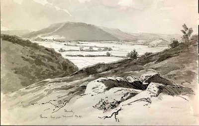 Mountain Field with Southern Railway Embankment by Ladislav Benesch